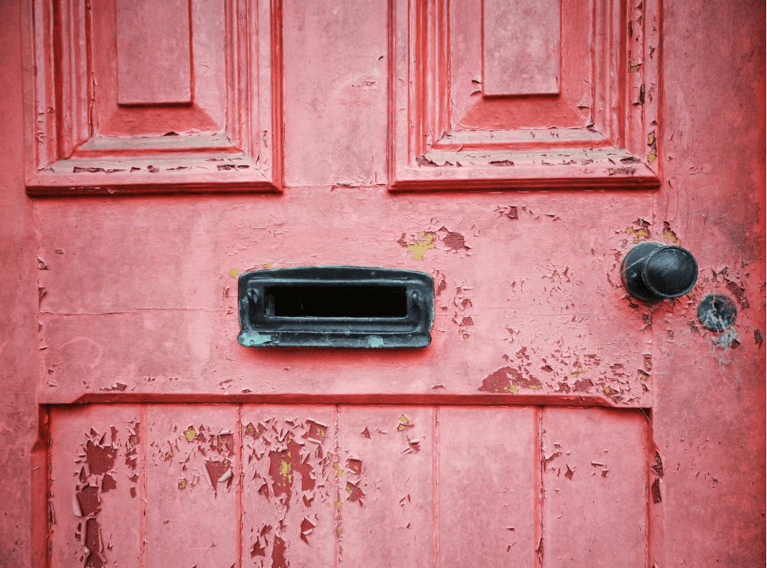 how to sell in a slow market - paint peeling on front door