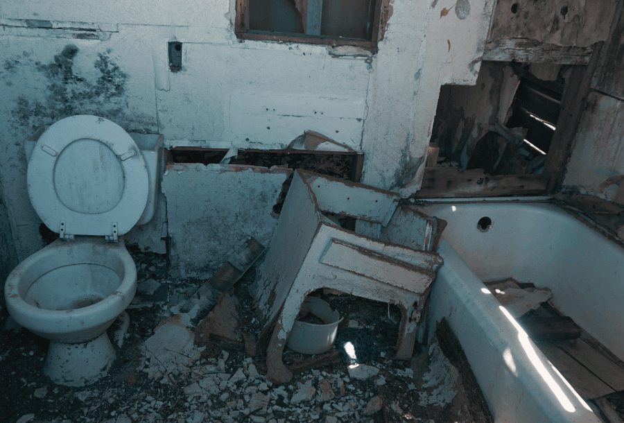 Unmortgagable - inhabitable bathroom