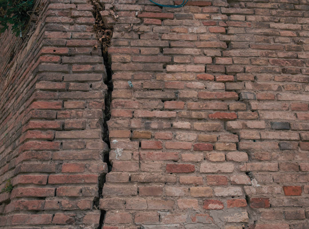 House in Poor Condition - subsidence cracked wall